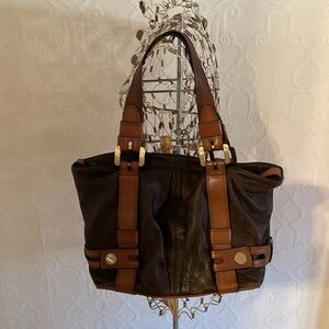 VTG Michael Kors Brown and Tan Leather Tote